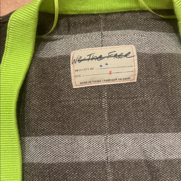 Free People Striped Brown and Green Women's Sweater - Picture 5 of 5